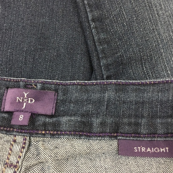 NYDJ Straight Leg Dark Wash Jeans sz 8 - Picture 5 of 6